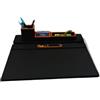 Oggettando Set Scrivania in eco pelle PU Nera, 3 in 1 Organizer a incastro con Bicchiere Porta Penne, Porta bigliettini, Porta oggetti, Sottomano per Ufficio Casa (PU Arancio)