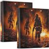 RPLIFE Raccoglitore flessibile a 3 anelli per vigili del fuoco, 3,8 cm, con tasche, 3 raccoglitori ad anelli per scuola, università, ufficio (confezione da 2)