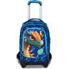 SJ GANG STYLE JAM GANG Trolley Scuola Jack 3 Ruote Dragon Glide, Blu, 3 in 1, Zaino Triplo Uso con Carrello Sganciabile, 33 L, Zaino Scuola Elementare, Zaino Bambino