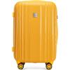 WITTCHEN ULTIMO Line | 67x44x26 cm | Valigia media Borsa da viaggio | Bagaglio leggero Chiusura in policarbonato Lucchetto TSA Manico telescopico 4 ruote girevoli | Maniglia | Giallo