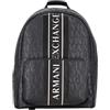Armani Exchange Zaino con lettering all-over e banda bicolore logata Nero Taglia Unica