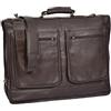 House Of Leather Porta Abiti Completo in Vera Pelle Viaggi Weekend Borsa Canico Marrone