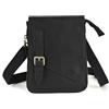 Le'aokuu Uomini Vera Pelle Viaggio Hip Bum Marsupio Hook Borsa a Tracolla Custodia per Telefono 611 (611-6 Nero grand 2)