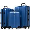 FERGÉ set di 3 valigie viaggio TOULOUSE - bagaglio rigido dure leggera 3 pezzi valigetta 4 ruote blu