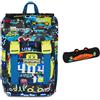Mitama Zaino Estensibile 4 Zip, GAMING404, Nero, Doppio Scomparto + Astuccio Mitamini Animals, Chiusura con Zip, In Silicone, Nero, Bambino, Scuola Elementare