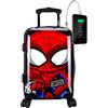 TOKYOTO - Valigia Da Cabina Divertente Per Ragazzi Bimbo Bimba Bambini Fans Dei Supereroi Cartoni Animati Avengers Bagaglio Mano USB 55x40x20 cm Trolley 55x35x20 Valigia Rigida 10 Kg Spider Boy