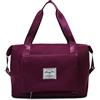 FANDARE Borsone da Viaggio Borsa Palestra Pieghevoli Uomo Donna Borsa Sportiva Weekender Borsone Piscina Grande Borsone Nascita Ospedale Borsa Palestra con Scomparto Scarpe Viola scuro