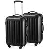 HAUPTSTADTKOFFER - Spree - Set di 2 Valigie Trolley rigido con estensione, ABS, TSA, 4 ruote, 55cm, Nero