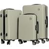 CABIN GO 5513 - Set di 3 valigie - bagaglio a mano da 55 cm, valigia media da 65 cm, valigia grande da 76 cm, in ABS rigido.