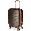Brubaker Valigia a Mano Paris - Trolley da Viaggio con Chiusura a Combinazione, 4 Ruote e Maniglie Comfort - 37 x 56 x 22 cm - Trolley Rigido in ABS (M - Marrone e Marrone Chiaro)