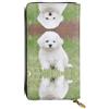 hhxvcv Portafoglio in pelle con stampa scozzese bianca e nera - Elegante pochette lunga bifold porta carte con tasca portamonete, portafoglio leggero, Bichon Frise Dog, Taglia unica