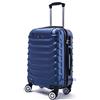 R.Leone Valigia da 1 pezzo Fino a Set 4 Trolley Rigido grande, medio, bagaglio a mano e beauty case 8 ruote in ABS 2026 (Blu, M Medio)