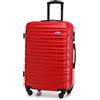 WITTCHEN Valigia Media Trolley Valigia Rigida in ABS Valigia Bagaglio Valigie con 4 Ruote Serratura a combinazione Maniglia telescopica Groove Line rosso Ryanair/ITA Airways/easyJet