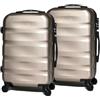 CELIMS Valigia in ABS, rigida, resistente, leggera, con 4 ruote girevoli a 360° e lucchetto integrato, champagne, Cabine 55cm X2 unités