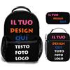 Custom Personalizzata Zaino scuola elementare bambina Set per Ragazzi school bag Scuola 3 Pezzi zainetto asilo bambino con borsa termica e Astuccio zaini Personalizzato con Foto Testo per media superiore