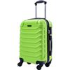 R.Leone Valigia Trolley Bagaglio a mano Rigido Ultraleggero in ABS 4 Ruote Autonome (Verde, 20267 Valigia 55x38x23cm)