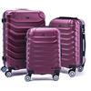 R.Leone Valigia da 1 pezzo Fino a Set 4 Trolley Rigido grande, medio, bagaglio a mano e beauty case 8 ruote in ABS 2026 (Bordò, Set 3 S M L)