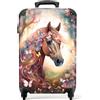 NoBoringSuitcases.com Valigia Bambini Trolley Bambina, Bagaglio a Mano 55x40x20 cm (Cavallo - Marrone)