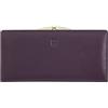 DUDU Portafoglio Donna Grande Vera Pelle con Protezione RFID, Porta Carte di Credito con Portamonete Borsellino Clic Clac, Portafogli Porta Banconote Colorato Deep purple