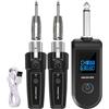 Generico Trasmettitore Ricevitore X.L.R Wireless - 2.4GHz Ricaricabile 10 Canalì Microfono Dinamico | Adattatore Mixer Audio Chitarra Elettrica Basso per Chitarristi Musicisti | Bassa Latenza, Portata 50m