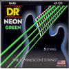 DR Strings NGB5-45 Set basso a 5 corde, nichelato, verde neon (45-125)