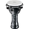 XDrum Djembe Silver Brush 50cm Djembe in PVC - Corpo in plastica con sistema di accordatura tradizionale - Pelle sintetica effetto naturale - Argento