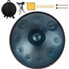HAND-PAN Strumento Handpan 440 Hz Re Minore 22 Pollici Tamburo in Acciaio Handpan Tamburo a Mano 9 Note 10 Note 12 Note Guarigione Sonora Per Principianti (Blu, 10Y)