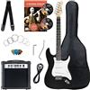 Rocktile Banger's Pack Set Chitarra Elettrica Nera - Kit Completo per Chitarre Elttriche con Amplificatore 25W, Custodia Morbida, Cavo, Tracolla, Tremolo, Plettri - Black Highgloss