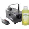 SPARKLERS CLUB Macchina per fumo + liquido per fumo, potenza 400 Watt, flusso molto buono, tempo di riscaldamento rapido, serbatoio 0,3 litri, facile da trasportare, ideale per DJ (1 macchina + 1 L)