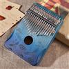 SPORTARC Kalimba - Pianoforte a 17 tasti, strumento a percussione in mogano, Kalimba portatile in legno, 17 toni, 18 x 13 x 3,5 cm (blu)