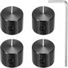QUARKZMAN 4 Pz Manopole in Alluminio per Potenziometro, 1/4(6.4mm) IDx5/8(15mm) ODx1/2(12.5mm) Altezza Manopole di Controllo Volume e Tono Universali, Indicatore Rigore, Nero