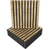 ua acoustics Set di 4 Pannelli acustici fonoassorbenti e diffusivi a doghe | 50x50x5cm | Assorbimento - Diffusione - Riflessione - Insonorizzazione | Legno laminato: [x4 POLE | Rovere]