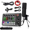Generic Set di microfoni per podcast, microfono a condensatore BM-800 con kit scheda audio live F998, set di apparecchiature per podcast con funzioni di cambio vocale e mixer, per registrazione e trasmissione
