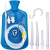 Fengdandan Enema Set - Borsa per clistere da 2 l, tubo in silicone da 1,5 m, 5 testine riutilizzabili di varie dimensioni, controllo del flusso d'acqua