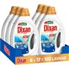 Dixan Liquido Expert Igiene Detersivo Lavatrice (6 confezioni, totale lavaggi 102), Per una pulizia profonda del bucato e freschezza igienica per la lavatrice, Rimuove le macchie da 20°C.