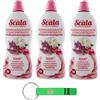 Beni Culinari 3x Scala Ammorbidente Concentrato Gelsomino e Patchouli 60 Lavaggi, Flacone in PET 100% riciclato Dermatologicamente testato,1500ml + Portachiavi Beni Culinari in Omaggio