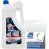 FEI FAN SET: Tanica Detergente VIA MUFFA Rh. Sbianca e Igienizza Muri, Piastrelle, Fughe, etc. Sbianca Le Macchie Nere Di Umidità In Modo Veloce 2L+Spugna Magica Professionale, Resistente e ad Alta Intensità