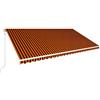 vidaXL Tenda da Sole Retrattile Automatica per Finestra Schermo Parasole a Scomparsa 600x300 cm in Tessuto PU Arancione e Marrone Telaio in Alluminio