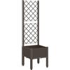 vidaXL Fioriera da Giardino con Traliccio Marrone 40x40x142 cm in PP