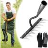 Knubbuf Rastrello in ferro per giardinaggio e diserbo, rastrello da giardino in acciaio al carbonio a 5/6/7/8 denti, rastrello per terreno resistente, rastrello da diserbo in ferro per giardinaggio (8 Teeth)