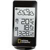 National Geographic Bresser Basic - Stazione meteorologica con visualizzazione delle Tendenze Meteo delle 12 Ore successive, Temperatura Interna/Esterna, Segnale Radio DCF e sensore Esterno, Nero