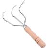 ibasenice Rastrello da Portatile con Legno Ergonomico Coltivatore Denti per Aerare e Vasi Aiuole e Piccole Superfici
