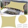 FlySoul Tenda a Vela Parasole Vela Ombreggiante Quadrata Impermeabile Tenda a Vela Giardino Protezione UV 98% Tende da Sole con Corda di Nylon e Anello D per Esterno Giardino 3.5x3.5M