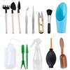 Holzsammlung Strumenti per Piantare in Vaso,14 Pezzi Mini Utensili da Giardino Kit Bonsai con Forbici, Trapiantare Tool Annaffiatoio etc, per la Cura di Piante in Miniatura in Interni