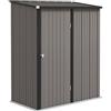 Outsunny Casetta da Giardino 1.34m² in Acciaio Zincato, Capanno da Giardino con Tetto Inclinato, Guanti e Porta Bloccabile, Capanno Porta Attrezzi, 161.5x94.5x196cm, Grigio Chiaro
