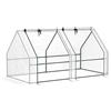 Outsunny Serra da Giardino 180x90x90 cm con 2 Porte Avvolgibili a Cerniera, Serra per Orto con Struttura in Acciaio e Copertura PE, per Orto Verdure Fiori Frutta, Bianco