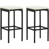 vidaXL Sgabelli da Bar con Cuscini 3 pz Neri in Polyrattan