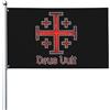 Generic Bandiera Da Giardino Knight Templar Crusader Deus Vult Garden Flag Colore Vivido Bandiera Da Cortile Durevole Bandiere Decorative Per Festival Esterno Celebrazioni 90X152CM