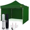 BRIMO Economica Star gazebo pieghevole 3x3 tetto impermeabile al 100% 3 pareti laterali 8 perni di ancoraggio copertura protettiva per tenda da giardino padiglione richiudibile verde