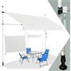 GYMAX Tenda da Sole a Bracci Regolabile in Altezza, Tenda da Sole con Manovella per Balcone, Tenda Impermeabile e Resistente al Sole, Altezza Regolabile da 2M a 3M, per Finestra (‎Beige, 300 CM)